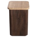 SIDE TABLE SQUARE GLADYS FK9713 SOLID MANGO WOOD-WHITE TRAVERTINE 40x40x60Hcm.
