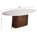 DINING TABLE OVAL PURGER FK9715 SOLID MANGO WOOD-WHITE MARBLE 180x89x76Hcm. DINING TABLE OVAL PURGER FK9715 SOLID MANGO WOOD-WHITE MARBLE 180x89x76Hcm.