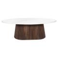 COFFEE TABLE OVAL PURGER FK9716 SOLID MANGO-WHITE MARBLE 120x70x38Hcm. COFFEE TABLE OVAL PURGER FK9716 SOLID MANGO-WHITE MARBLE 120x70x38Hcm.