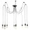 CEILING PENDANT 8-LIGHT FK4176 BLACK METAL-BLACK CABLES Φ100x180Hcm.