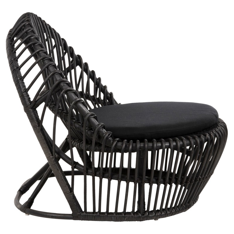 ARMCHAIR ENTROPY FK9840.03 NATURAL POLISHED RATTAN WITH CUSHION-BLACK 80x97x85Hcm. ARMCHAIR ENTROPY FK9840.03 NATURAL POLISHED RATTAN WITH CUSHION-BLACK 80x97x85Hcm.