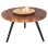 COFFEE TABLE RIBBEN FK9553 SOLID SUAR WOOD IN NATURAL-BLACK METAL LEGS Φ80x45Hcm.