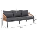 OUTDOOR LOUNGE SET 4PCS MAERLY FK6056.03 ANTHRACITE ALUMINUM-PE TWIST ROPE-ANTHRACITE CUSHIONS
