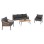 OUTDOOR LOUNGE SET 4PCS MAERLY FK6056.03 ANTHRACITE ALUMINUM-PE TWIST ROPE-ANTHRACITE CUSHIONS
