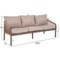 OUTDOOR LOUNGE SET 4PCS MAERLY FK6056.04 CHAMPAGNE ALUMINUM-PE TWIST ROPE-BEIGE CUSHIONS OUTDOOR LOUNGE SET 4PCS MAERLY FK6056.04 CHAMPAGNE ALUMINUM-PE TWIST ROPE-BEIGE CUSHIONS