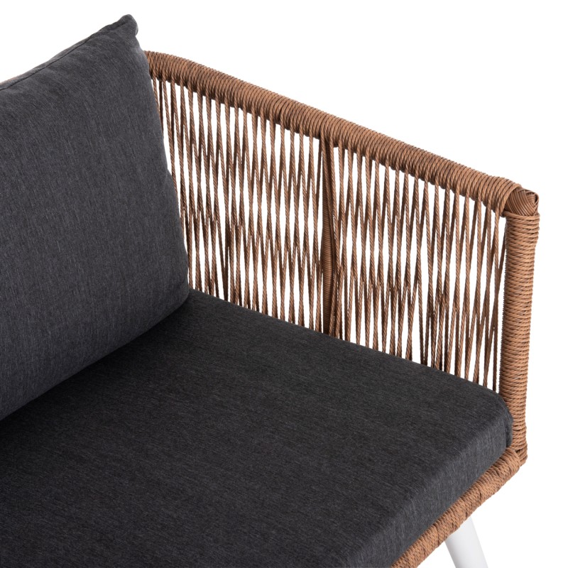 OUTDOOR LOUNGE 4PCS SET FREJA FK6057.01 ALUMINUM IN WHITE-PE RATTAN IN BEIGE-ANTHRACITE CUSHIONS OUTDOOR LOUNGE 4PCS SET FREJA FK6057.01 ALUMINUM IN WHITE-PE RATTAN IN BEIGE-ANTHRACITE CUSHIONS