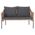 OUTDOOR 2-SEATER SOFA BAFFIN FK6054.03 ALUMINUM ANTHRACITE-PE RATTAN BEIGE-ANTHRACITE CUSHIONS OUTDOOR 2-SEATER SOFA BAFFIN FK6054.03 ALUMINUM ANTHRACITE-PE RATTAN BEIGE-ANTHRACITE CUSHIONS