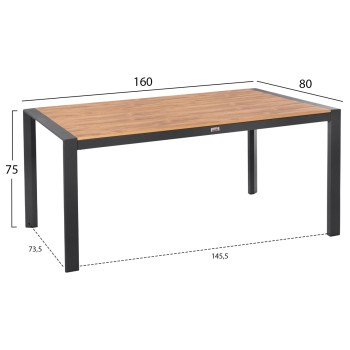 OUTDOOR DINING TABLE GOYA FK6059.03 ALUMINUM IN ANTHRACITE & POLYWOOD TABLETOP 160X80Χ75Hcm. OUTDOOR DINING TABLE GOYA FK6059.03 ALUMINUM IN ANTHRACITE & POLYWOOD TABLETOP 160X80Χ75Hcm.