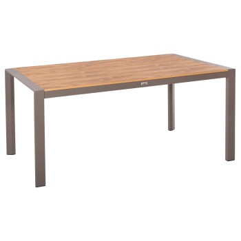 OUTDOOR DINING TABLE GOYA FK6059.04 ALUMINUM IN CHAMPAGNE & POLYWOOD TABLETOP 160X80Χ75Hcm.