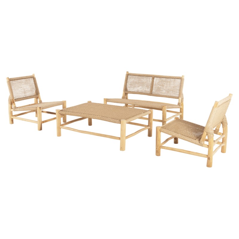 OUTDOOR 4PCS LOUNGE SET LONDER FK11957 SOLID TEAK WOOD-SYNTH.RATTAN-NATURAL COLOR OUTDOOR 4PCS LOUNGE SET LONDER FK11957 SOLID TEAK WOOD-SYNTH.RATTAN-NATURAL COLOR