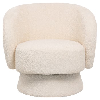 ARMCHAIR SWIVEL KARLEN FK9592.06 ECRU BOUCLE FABRIC 78x81x77Hcm. ARMCHAIR SWIVEL KARLEN FK9592.06 ECRU BOUCLE FABRIC 78x81x77Hcm.