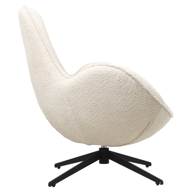 ARMCHAIR SWIVEL BRYNN FK9594.06 ECRU BOUCLE FABRIC-BLACK METAL BASE 86x76x87Hcm. ARMCHAIR SWIVEL BRYNN FK9594.06 ECRU BOUCLE FABRIC-BLACK METAL BASE 86x76x87Hcm.