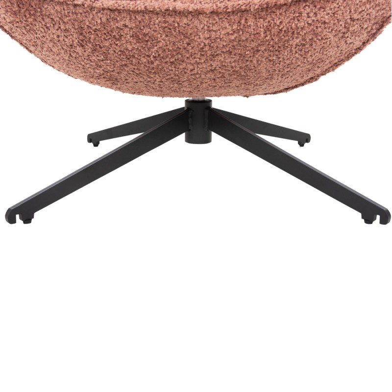 ARMCHAIR SWIVEL BRYNN FK9594.02 PINK BOUCLE FABRIC-BLACK METAL BASE 88x76x88Hcm. ARMCHAIR SWIVEL BRYNN FK9594.02 PINK BOUCLE FABRIC-BLACK METAL BASE 88x76x88Hcm.