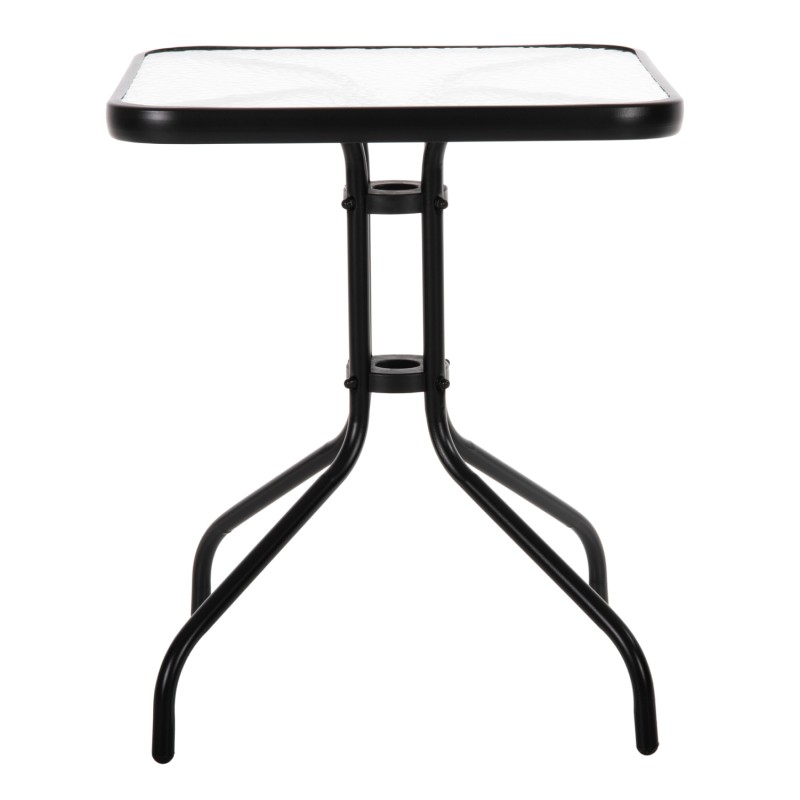 OUTDOOR TABLE SQUARE FIGO FK5035.03 BLACK METAL-GLASS TABLETOP 60Χ60Χ70Hcm OUTDOOR TABLE SQUARE FIGO FK5035.03 BLACK METAL-GLASS TABLETOP 60Χ60Χ70Hcm