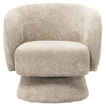 ARMCHAIR SWIVEL KARLEN FK9592.03 BEIGE BOUCLE FABRIC 78x81x77Hcm. ARMCHAIR SWIVEL KARLEN FK9592.03 BEIGE BOUCLE FABRIC 78x81x77Hcm.