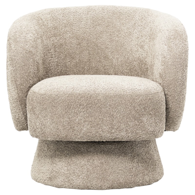 ARMCHAIR SWIVEL KARLEN FK9592.03 BEIGE BOUCLE FABRIC 78x81x77Hcm. ARMCHAIR SWIVEL KARLEN FK9592.03 BEIGE BOUCLE FABRIC 78x81x77Hcm.