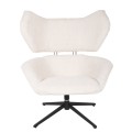 ARMCHAIR SWIVEL BRYLL FK9597.06 ECRU BOUCLE-BLACK METAL BASE 86x90x97Hcm. ARMCHAIR SWIVEL BRYLL FK9597.06 ECRU BOUCLE-BLACK METAL BASE 86x90x97Hcm.