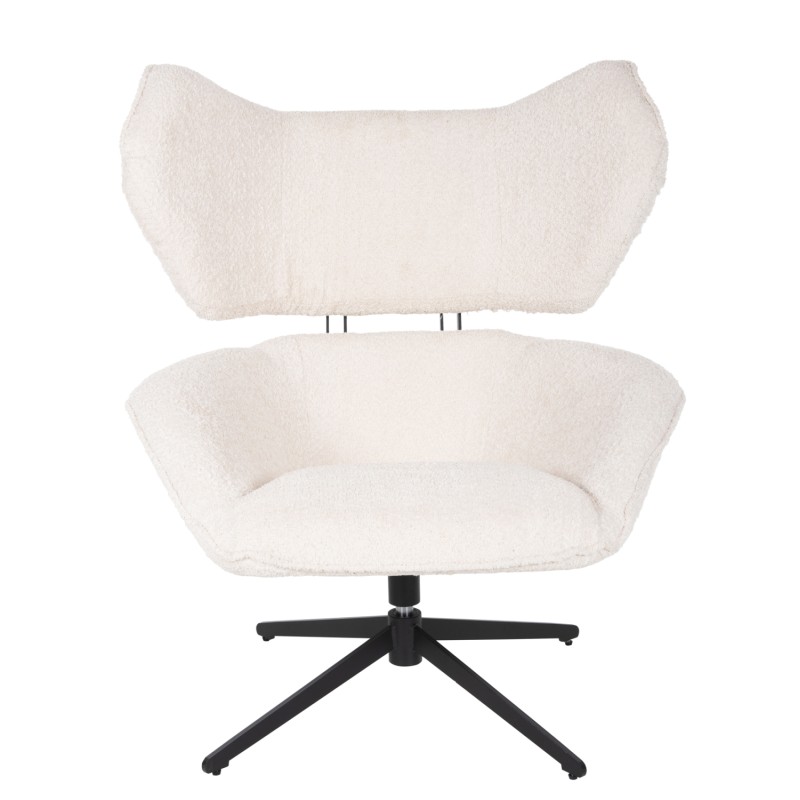 ARMCHAIR SWIVEL BRYLL FK9597.06 ECRU BOUCLE-BLACK METAL BASE 86x90x97Hcm. ARMCHAIR SWIVEL BRYLL FK9597.06 ECRU BOUCLE-BLACK METAL BASE 86x90x97Hcm.