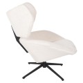 ARMCHAIR SWIVEL BRYLL FK9597.06 ECRU BOUCLE-BLACK METAL BASE 86x90x97Hcm. ARMCHAIR SWIVEL BRYLL FK9597.06 ECRU BOUCLE-BLACK METAL BASE 86x90x97Hcm.