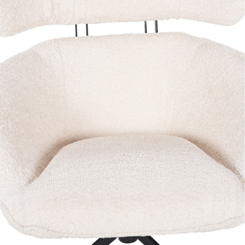 ARMCHAIR SWIVEL BRYLL FK9597.06 ECRU BOUCLE-BLACK METAL BASE 86x90x97Hcm. ARMCHAIR SWIVEL BRYLL FK9597.06 ECRU BOUCLE-BLACK METAL BASE 86x90x97Hcm.