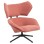 ARMCHAIR SWIVEL BRYLL FK9597.02 PINK BOUCLE-BLACK METAL BASE 86x90x97Hcm.