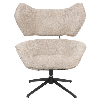 ARMCHAIR SWIVEL BRYLL FK9597.08 BEIGE BOUCLE-BLACK METAL BASE 86x90x97Hcm. ARMCHAIR SWIVEL BRYLL FK9597.08 BEIGE BOUCLE-BLACK METAL BASE 86x90x97Hcm.