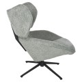 ARMCHAIR SWIVEL BRYLL FK9597.05 PISTACHIO GREEN BOUCLE-BLACK METAL BASE 86x90x97Hcm.