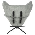 ARMCHAIR SWIVEL BRYLL FK9597.05 PISTACHIO GREEN BOUCLE-BLACK METAL BASE 86x90x97Hcm.