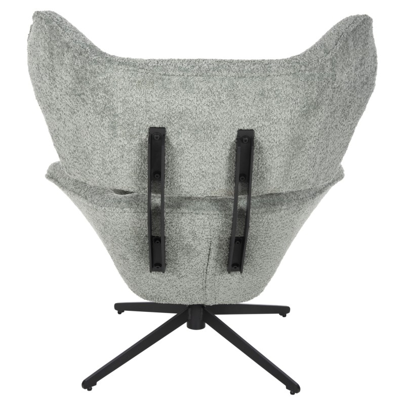 ARMCHAIR SWIVEL BRYLL FK9597.05 PISTACHIO GREEN BOUCLE-BLACK METAL BASE 86x90x97Hcm.