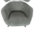 ARMCHAIR SWIVEL BRYLL FK9597.05 PISTACHIO GREEN BOUCLE-BLACK METAL BASE 86x90x97Hcm.
