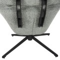 ARMCHAIR SWIVEL BRYLL FK9597.05 PISTACHIO GREEN BOUCLE-BLACK METAL BASE 86x90x97Hcm.