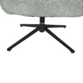 ARMCHAIR SWIVEL BRYLL FK9597.05 PISTACHIO GREEN BOUCLE-BLACK METAL BASE 86x90x97Hcm.