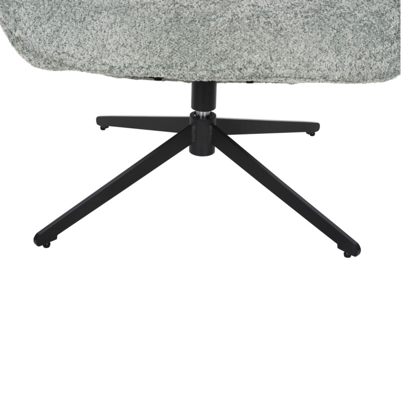 ARMCHAIR SWIVEL BRYLL FK9597.05 PISTACHIO GREEN BOUCLE-BLACK METAL BASE 86x90x97Hcm.