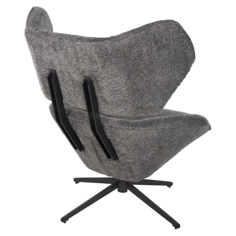 ARMCHAIR SWIVEL BRYLL FK9597.01 GREY BOUCLE-BLACK METAL BASE 86x90x97Hcm. ARMCHAIR SWIVEL BRYLL FK9597.01 GREY BOUCLE-BLACK METAL BASE 86x90x97Hcm.