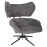 ARMCHAIR SWIVEL BRYLL FK9597.01 GREY BOUCLE-BLACK METAL BASE 86x90x97Hcm.
