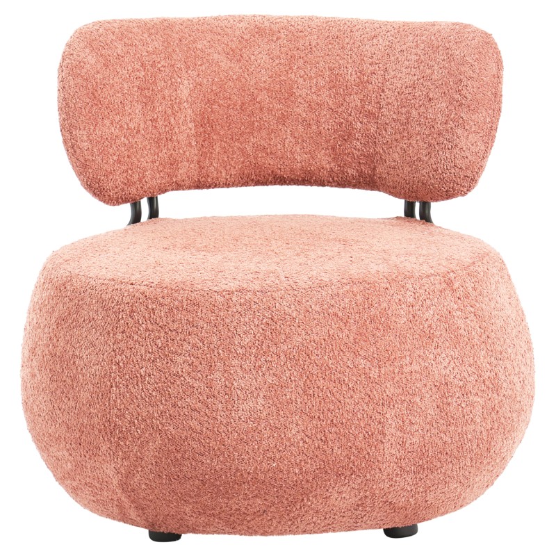 LOUNGE CHAIR ROUND KARSEN FK9598.02 PINK BOUCLE FABRIC 75x75x75H cm. LOUNGE CHAIR ROUND KARSEN FK9598.02 PINK BOUCLE FABRIC 75x75x75H cm.