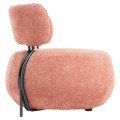 LOUNGE CHAIR ROUND KARSEN FK9598.02 PINK BOUCLE FABRIC 75x75x75H cm. LOUNGE CHAIR ROUND KARSEN FK9598.02 PINK BOUCLE FABRIC 75x75x75H cm.