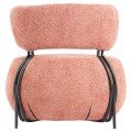 LOUNGE CHAIR ROUND KARSEN FK9598.02 PINK BOUCLE FABRIC 75x75x75H cm. LOUNGE CHAIR ROUND KARSEN FK9598.02 PINK BOUCLE FABRIC 75x75x75H cm.