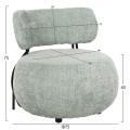 LOUNGE CHAIR ROUND KARSEN FK9598.05 PISTACHIO GREEN BOUCLE FABRIC 75x75x75Hcm.