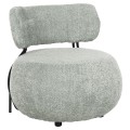 LOUNGE CHAIR ROUND KARSEN FK9598.05 PISTACHIO GREEN BOUCLE FABRIC 75x75x75Hcm.