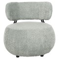 LOUNGE CHAIR ROUND KARSEN FK9598.05 PISTACHIO GREEN BOUCLE FABRIC 75x75x75Hcm.