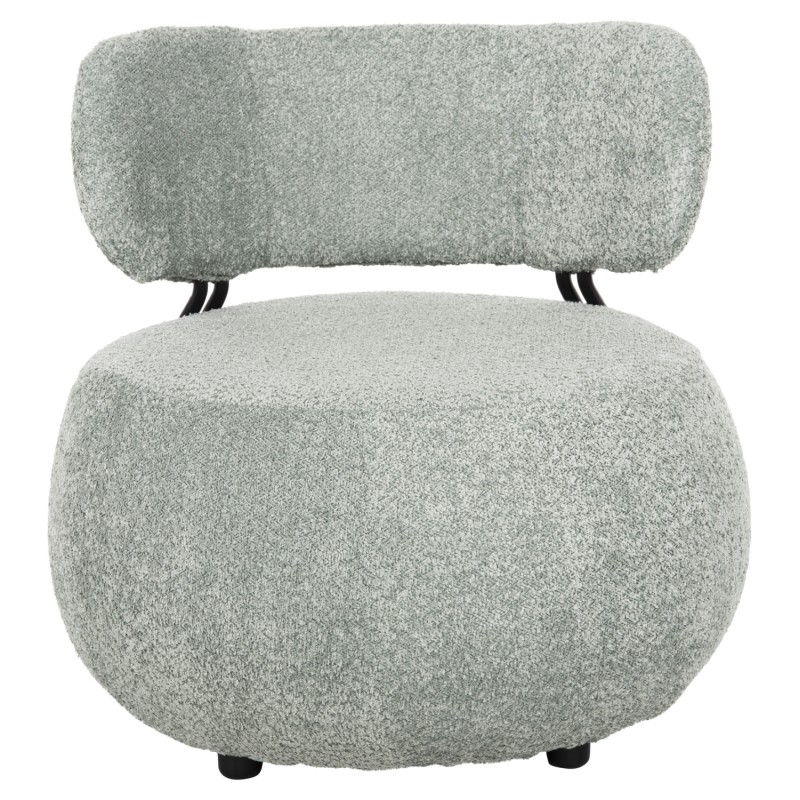 LOUNGE CHAIR ROUND KARSEN FK9598.05 PISTACHIO GREEN BOUCLE FABRIC 75x75x75Hcm.