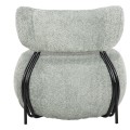 LOUNGE CHAIR ROUND KARSEN FK9598.05 PISTACHIO GREEN BOUCLE FABRIC 75x75x75Hcm.