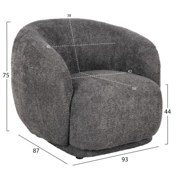 ARMCHAIR KARPEN FK9600.01 GREY BOUCLE FABRIC 93x87x78H cm. ARMCHAIR KARPEN FK9600.01 GREY BOUCLE FABRIC 93x87x78H cm.