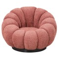 ARMCHAIR SWIVEL GRYMM FK9601.02 PINK BOUCLE-BLACK METAL BASE 95x92x68Hcm. ARMCHAIR SWIVEL GRYMM FK9601.02 PINK BOUCLE-BLACK METAL BASE 95x92x68Hcm.