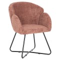 ARMCHAIR HARNIS FK9603.02 PINK BOUCLE-BLACK METAL BASE 59.5x64x77Hcm. ARMCHAIR HARNIS FK9603.02 PINK BOUCLE-BLACK METAL BASE 59.5x64x77Hcm.
