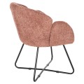 ARMCHAIR HARNIS FK9603.02 PINK BOUCLE-BLACK METAL BASE 59.5x64x77Hcm. ARMCHAIR HARNIS FK9603.02 PINK BOUCLE-BLACK METAL BASE 59.5x64x77Hcm.