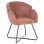 ARMCHAIR HARNIS FK9603.02 PINK BOUCLE-BLACK METAL BASE 59.5x64x77Hcm.