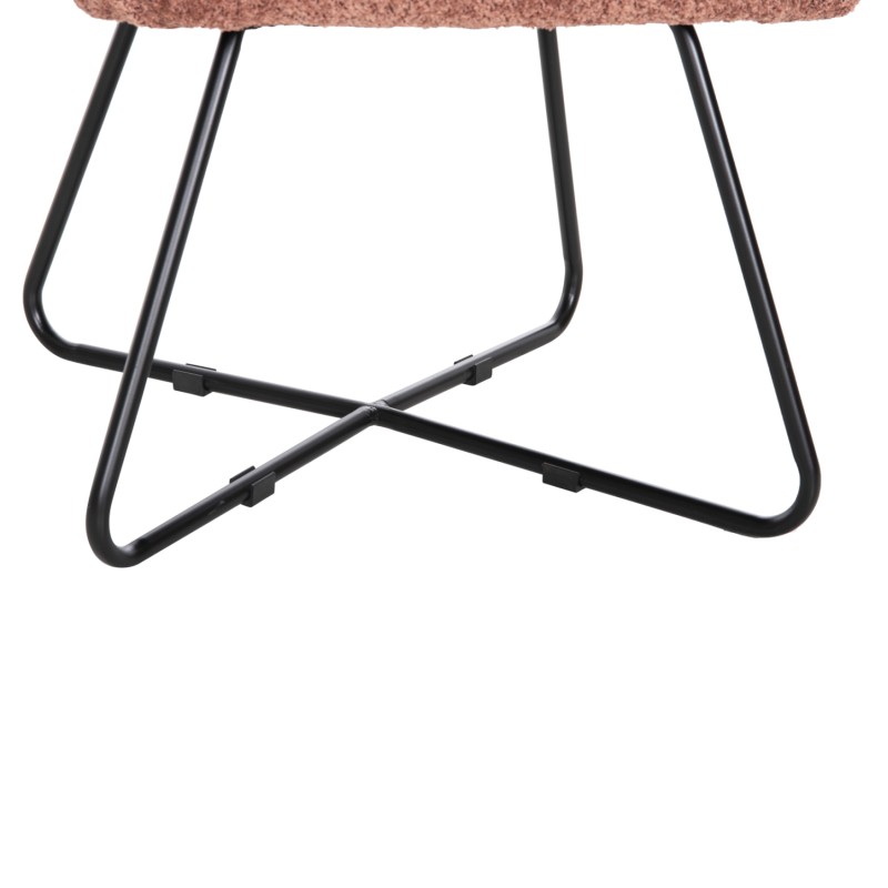 ARMCHAIR HARNIS FK9603.02 PINK BOUCLE-BLACK METAL BASE 59.5x64x77Hcm. ARMCHAIR HARNIS FK9603.02 PINK BOUCLE-BLACK METAL BASE 59.5x64x77Hcm.