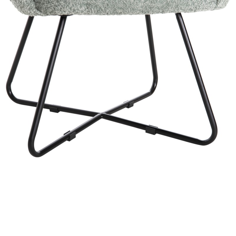 ARMCHAIR HARNIS FK9603.05 PISTACHIO GREEN BOUCLE-BLACK METAL BASE 59.5x64x77Hcm. ARMCHAIR HARNIS FK9603.05 PISTACHIO GREEN BOUCLE-BLACK METAL BASE 59.5x64x77Hcm.